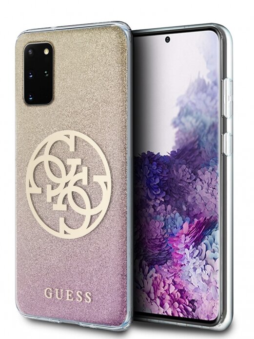 Чехол-накладка для Galaxy S20+ Guess 4G Circle Logo Hard PC/TPU Gradient Gold/Pink (GUHCS67PCUGLPGG)