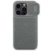 Тканевый чехол книжка Nillkin QIN Pro для iPhone 15 Pro Max, Grey
