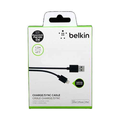USB дата кабель Belkin 8 pin для Apple iPhone / iPad (черный) 