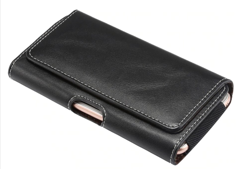 Купить кожаный чехол кобура на ремень для смартфонов до 6,9'' (Black ...