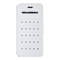Кожаный чехол книжка для iPhone 6/6S Karl Lagerfeld Trendy Booktype White (KLFLHP6TRSW)