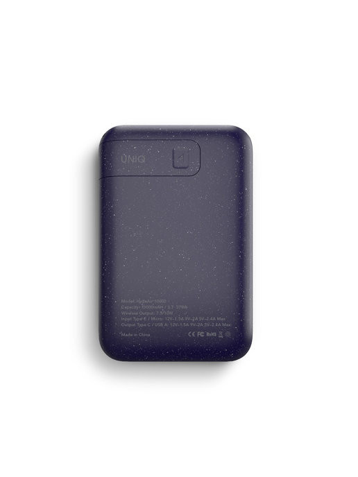 Внешняя АКБ Uniq HYDEAIR 10000W Wireless 7.5/10W, USB-C PD18W in-out, digital display Grey (HYDEAIR-DGREY)