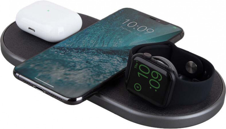 Беспроводное зарядное устройство Uniq Aereo Plus 3-in-1 Wireless Dual (7.5/10W) Black (AEREOP3IN1(EU)-BLACK)