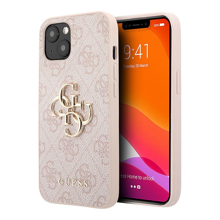 Чехол для iPhone 13 Guess PU 4G Big metal logo Hard Pink (GUHCP13M4GMGPI)