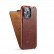 Кожаный чехол с вертикальным флипом для iPhone 14 Pro Fierre Shann (Brown)