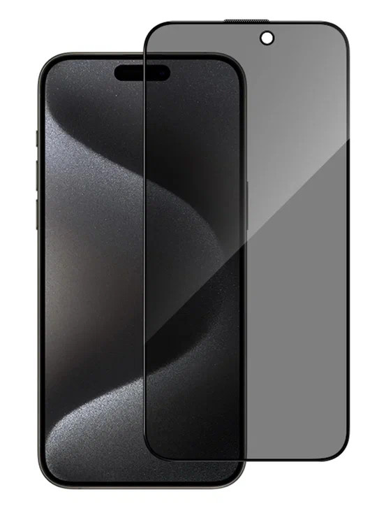 Приватное стекло для iPhone 15 Plus/14 Pro Max BlueO Anti-peep Black