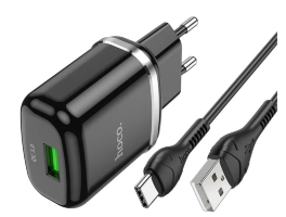 Сетевое зарядное устройство Hoco N3 с кабелем Type-C, 18W, QC 3.0