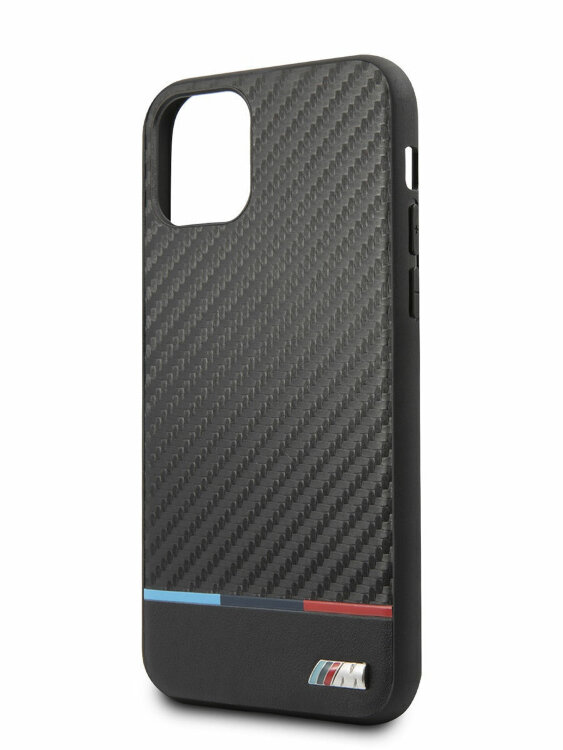 Карбоновый чехол для iPhone 11 Pro BMW M-Collection Carbon Inspiration Hard PU Tricolor Black (BMHCN58PUCARTCBK)