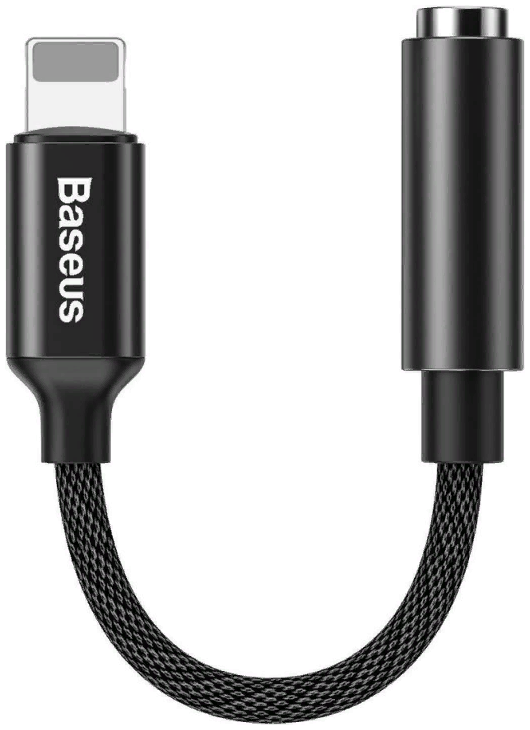 Аудиоадаптер переходник Baseus 8 pin Male to 3.5 mm Female L3.5, Black (CALL3-01)