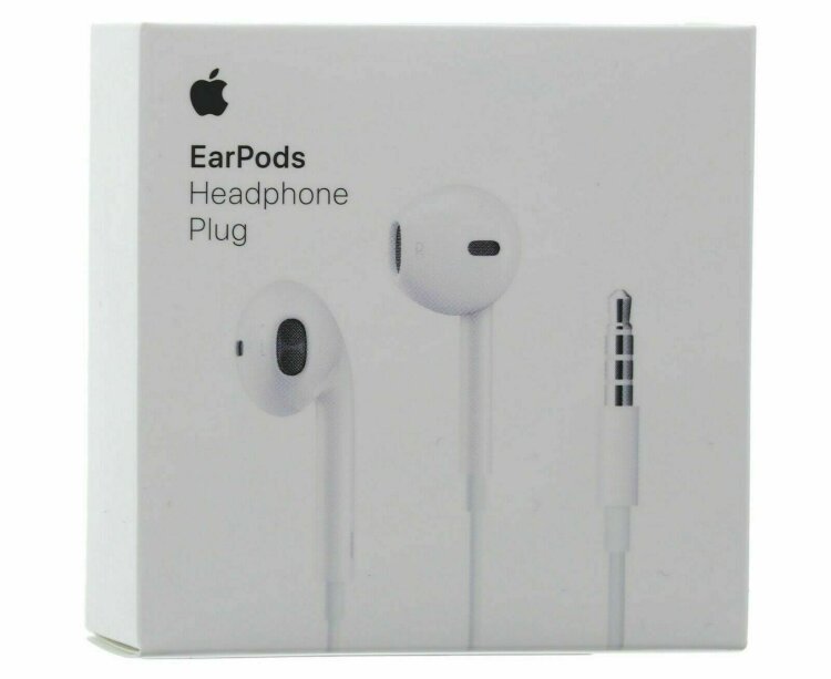 Наушники гарнитура Apple Earpods with Remote and Mic (MNHF2ZM/A) разъем 3.5 мм