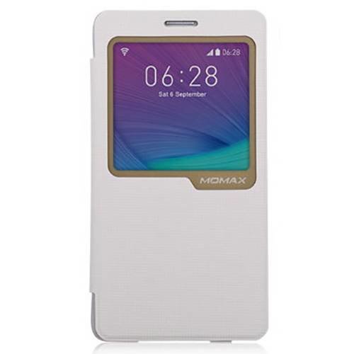 Кожаный чехол книжка для Samsung Galaxy Note 4 - Momax Flip View Case (белый)