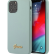 Силиконовый чехол-накладка для iPhone 12 / 12 Pro (6.1) Guess Liquid silicone Gold metal logo Hard, Light blue (GUHCP12MLSLMGLB)