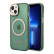 Чехол для iPhone 14 Guess PC/TPU Metal outline Hard Translucent Green/Gold (Magsafe) (GUHMP14SHTCMA)