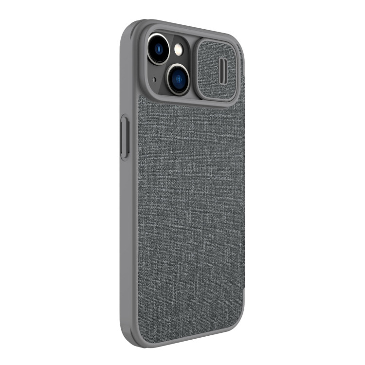 Тканевый чехол книжка Nillkin QIN Pro для iPhone 14, Grey