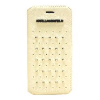 Кожаный чехол книжка для iPhone 6 Plus / 6S Plus Karl Lagerfeld Trendy Booktype White (KLFLHP6LTRSW)