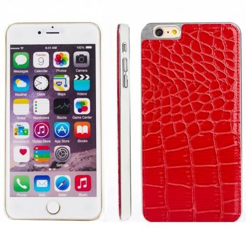 Кожаный чехол накладка для iPhone 6 Plus / 6+ под кожу крокодила (красный)