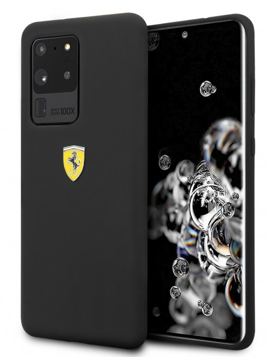 Силиконовый чехол-накладка для Galaxy S20 Ultra Ferrari On-Track Silicone Case Hard Black (FESSIHCS69BK)