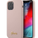 Силиконовый чехол-накладка для iPhone 12 / 12 Pro (6.1) Guess Liquid silicone Gold metal logo Hard, Pink (GUHCP12MLSLMGLP)