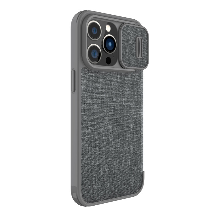 Тканевый чехол книжка Nillkin QIN Pro для iPhone 14 Pro, Grey