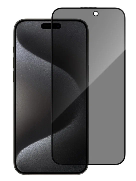Приватное стекло для iPhone 15 Pro BlueO Anti-peep Black